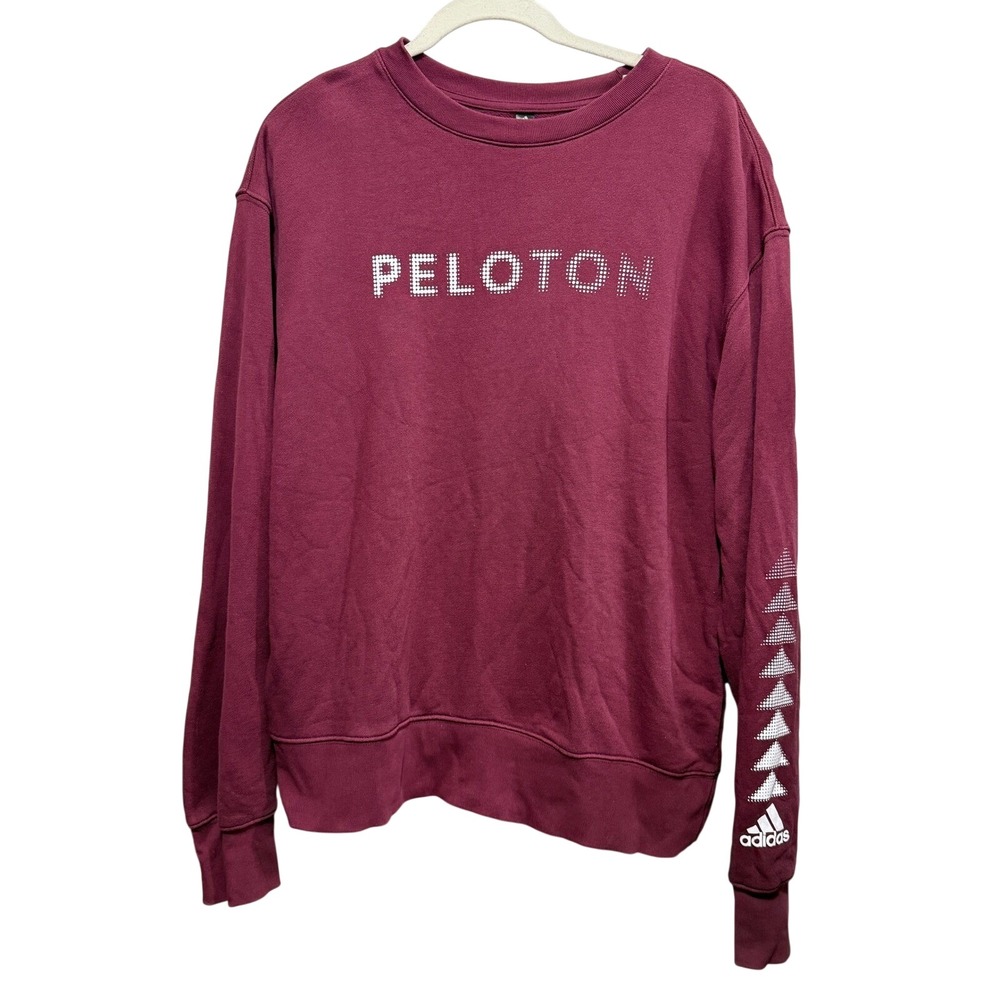 Adidas X Peloton Unisex Crewneck Sweatshirt Burgundy Maroon Graphic Pullover M